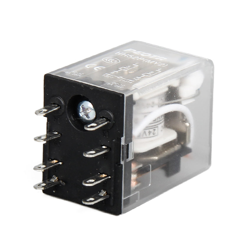 PEOTR HH52P intermediate relay small electromagnetic relay two open and two closed with light 8-pin silver contact AC380V 1 pc