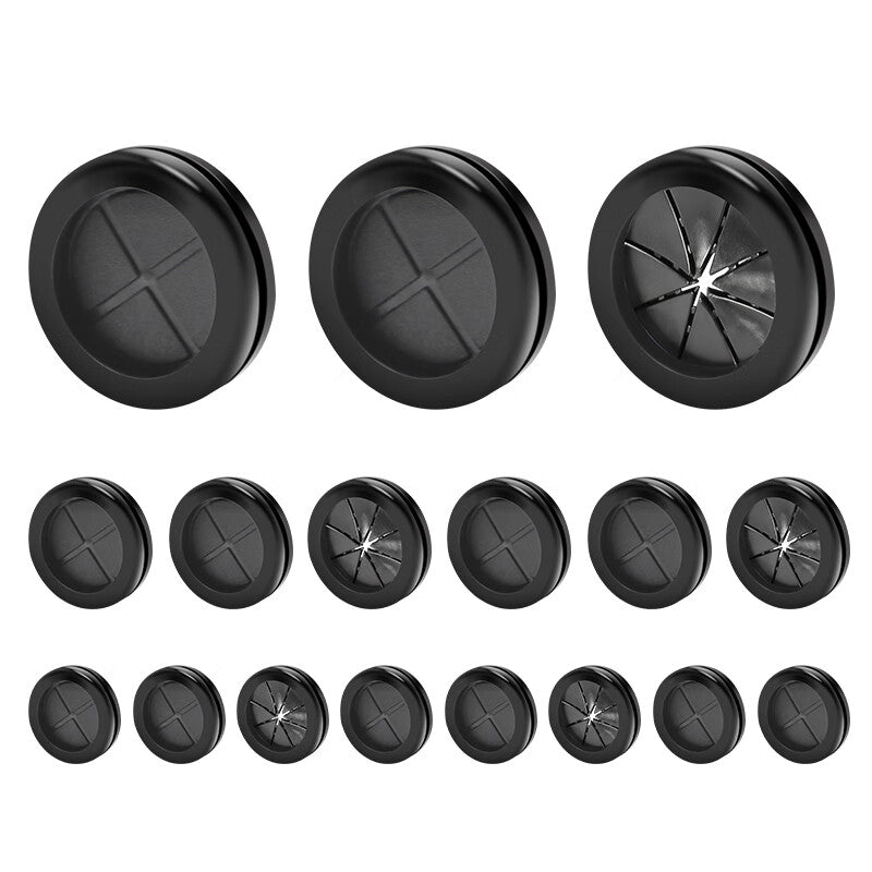 Ren Dian Environmental Protection Double-Sided Rubber Wire Protector, Single-Sided Wire Protector, Dustproof Wire Protector with Sealing Ring, Environmentally Friendly Double-Sided 80mm Opening (5 pieces)