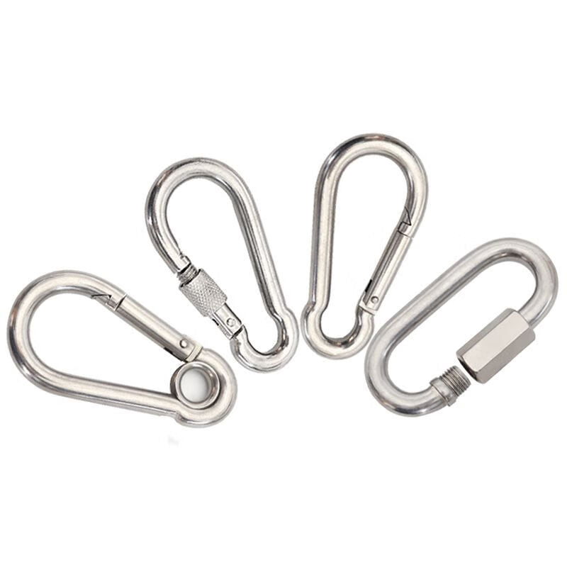 Merio 304 Stainless Steel Climbing Carabiner, Spring Buckle, Safety Buckle, Chain Ring Buckle, M12*140 Nut Type (1 piece/box)