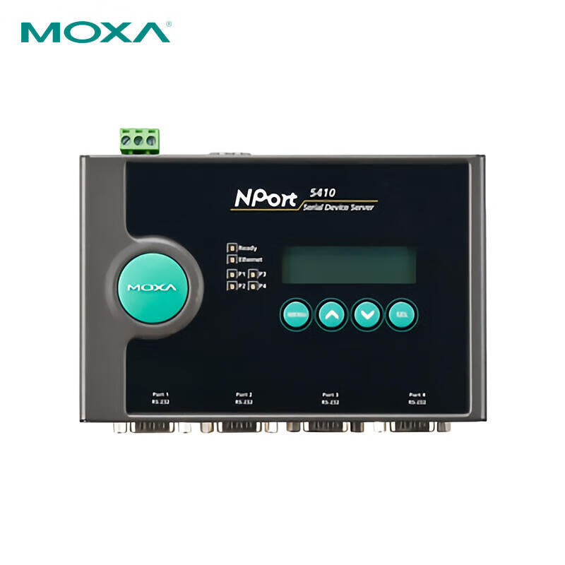 Moxa 4-port RS-232 serial device server, 0 ~ 55 °C operating temperature; NPort 5410