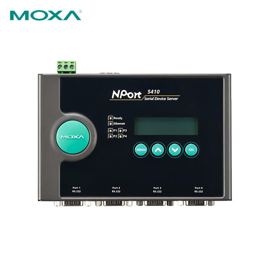Moxa 4-port RS-232 serial device server, 0 ~ 55 °C operating temperature; NPort 5410