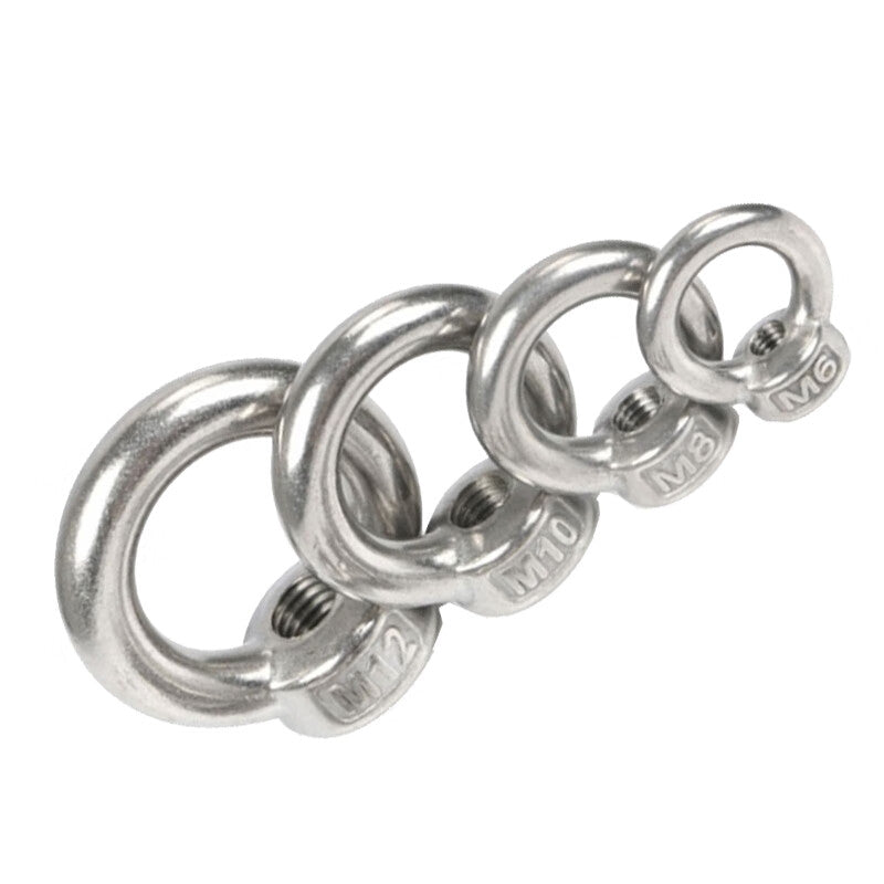 Jing Shi 304 Stainless Steel Eye Nuts, Ring Nuts and Seals, M10, Unit: Piece CF112