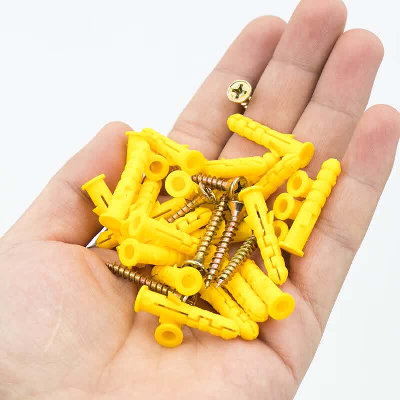 Bingyu BY-200 Small Yellow Fish Plastic Expansion Tube Bolt, Expansion Screw, Wall Plug, Self-Tapping Screw, Expansion Plug 10*100 (50 sets)