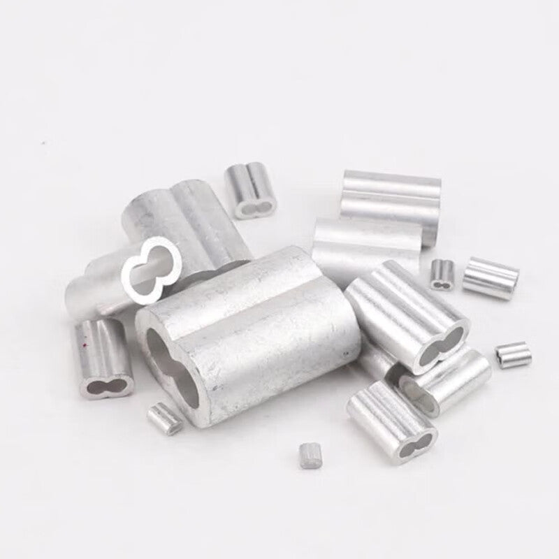 Deqi Figure-Eight Aluminum Clip, Wire Rope Clamp, Double-Hole Aluminum Lock, Figure-Eight Aluminum Clip, Aluminum Clip and Buckle Accessories, Oval M26