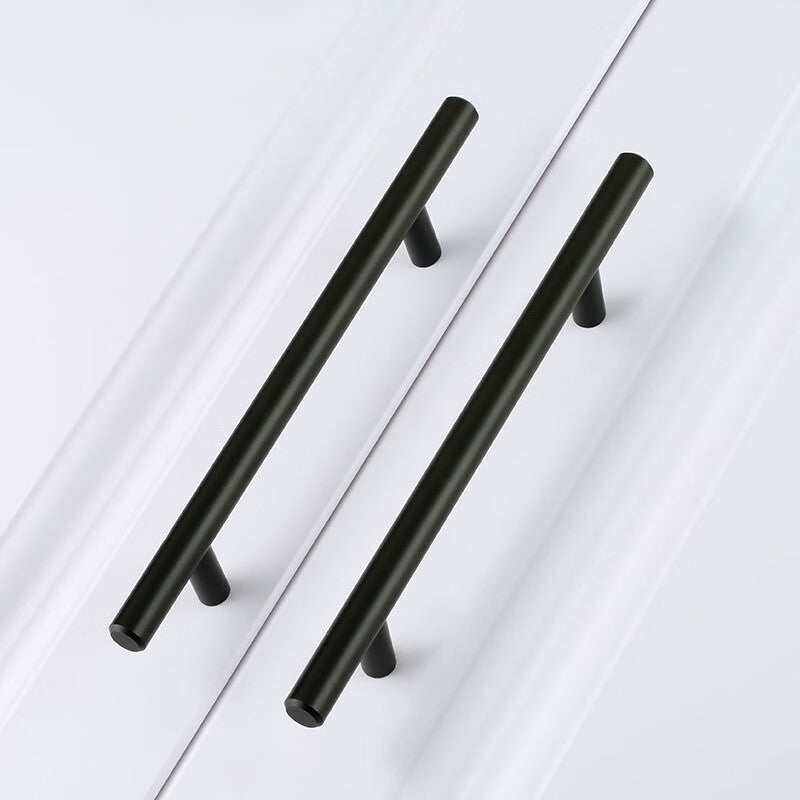 Shanhe Industrial Products - Simple European Style Cabinet Round Handles, Drawer and Wardrobe Door Handles, Furniture Hardware - Black 6808-192 Hole Spacing