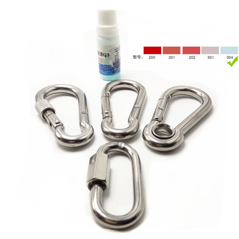 Merio 304 Stainless Steel Climbing Carabiner, Spring Buckle, Safety Buckle, Chain Ring Buckle, M12*140 Nut Type (1 piece/box)