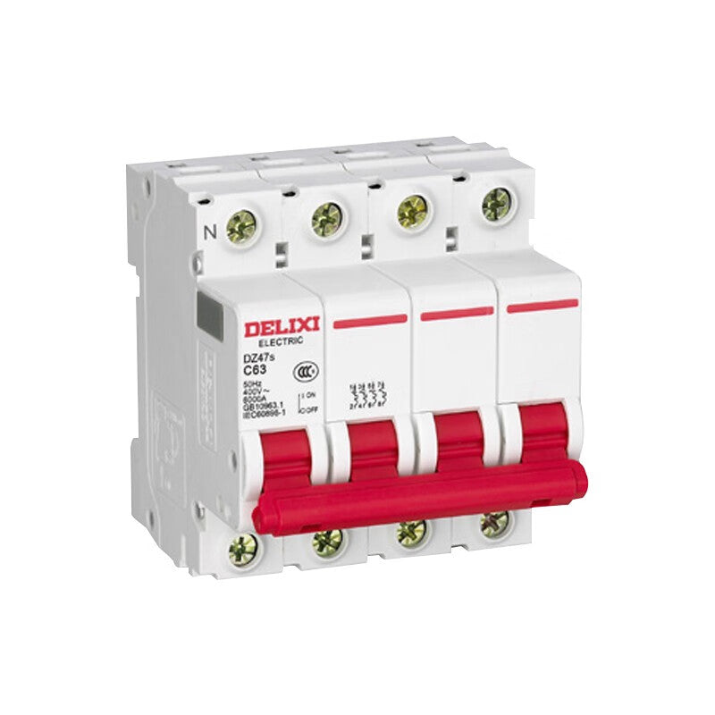 Delixi air switch small circuit breaker DZ47s C type 3P+N 40A