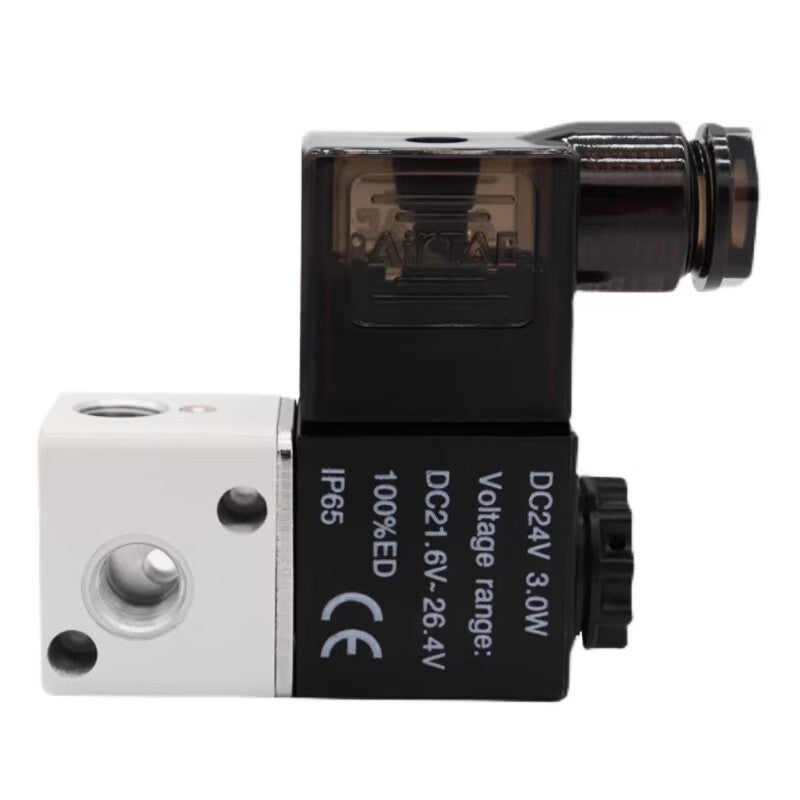 AirTAC 2-position 3-way normally closed, direct-acting solenoid valve, DIN socket type; 3V106B