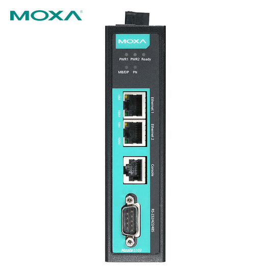 Moxa 1-port Modbus RTU/ASCII/TCP/EtherNet/IP to PROFINET Gateway; MGate 5103