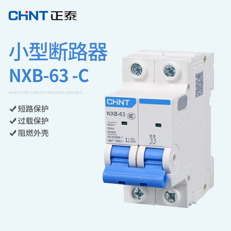 Chint (CHNT) air switch small circuit breaker NXB-63 2P C 63A