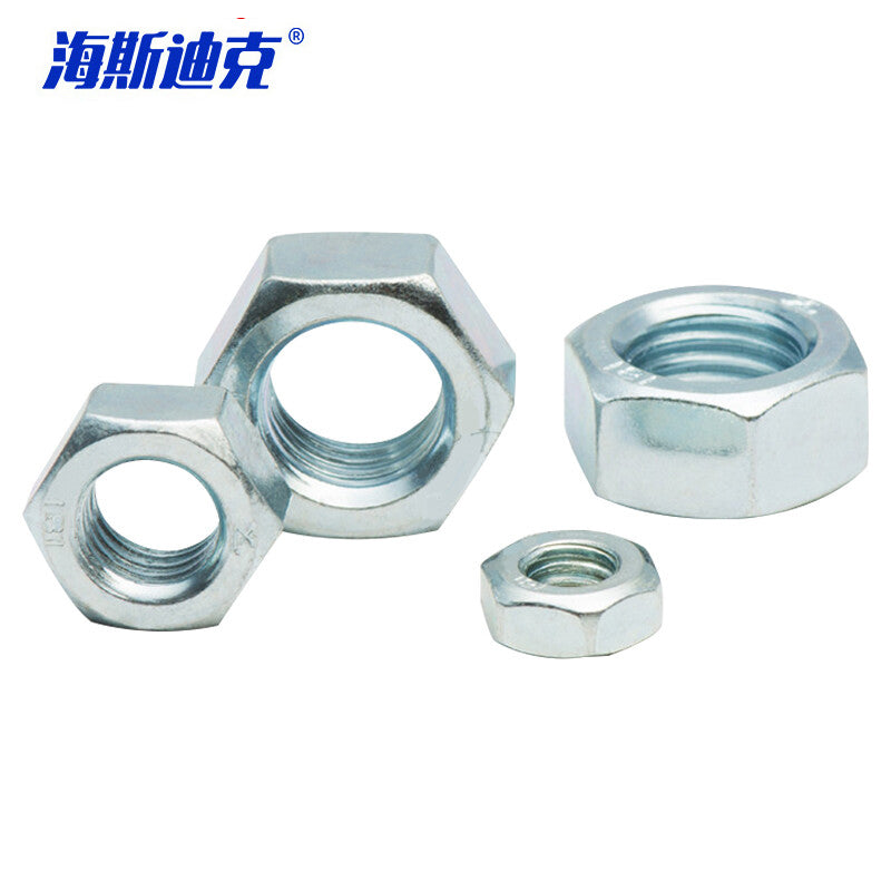 Haisdic HKYC-91 Grade 4 High Strength Nuts, Bolts and Nuts, Hex Nuts, Blue and White Zinc Grade GB52 M8 (P1.25) 200 pieces