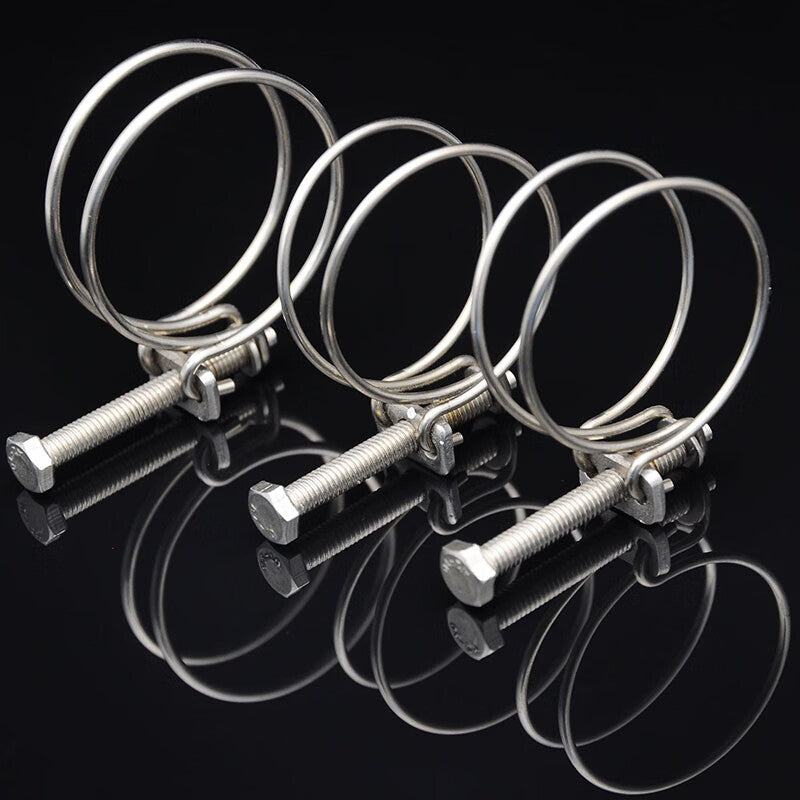 Zhangshi Yijia Stainless Steel Double Wire Hose Clamps for Fire Hose, 304 Material, 115-125*3 [Wire Diameter] / 5 pieces