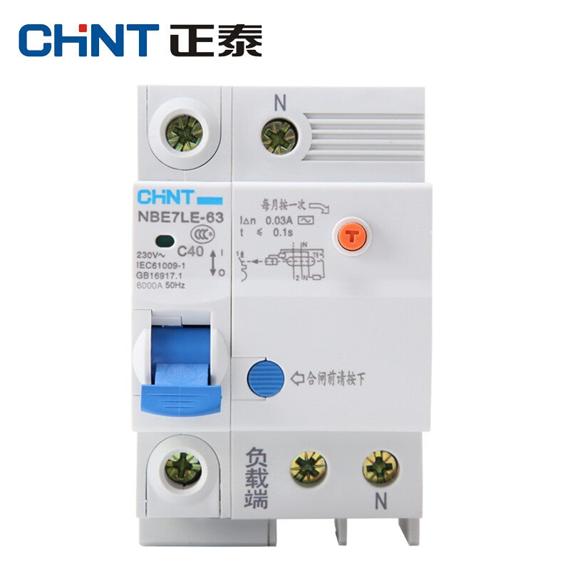 Chint NBE7LE-63 1P+N C40 Circuit Breaker with Leakage Protection