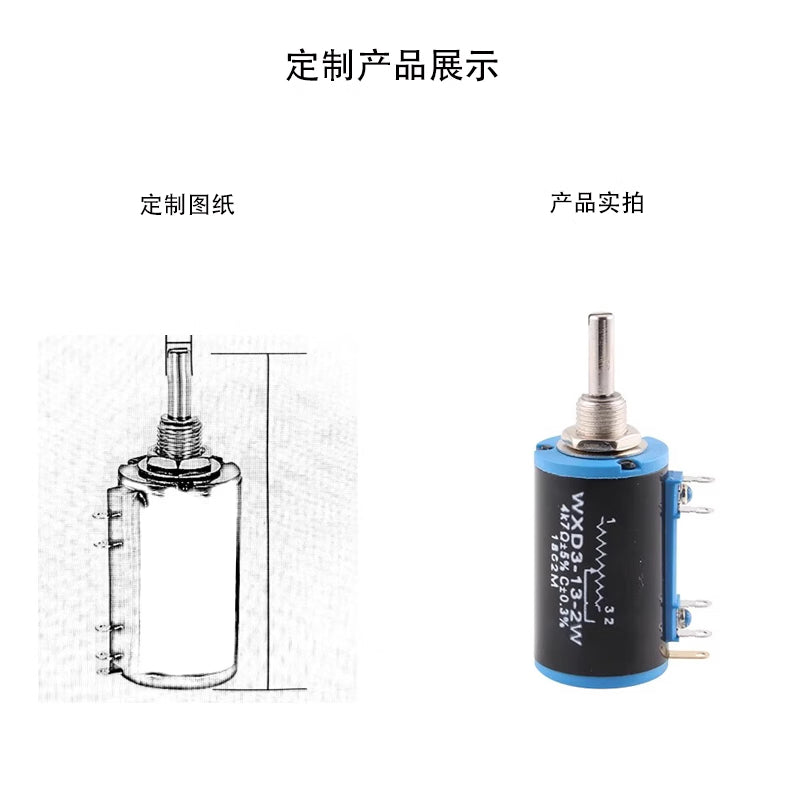KERICH WXD3-13-2W Precision Multi-Turn Potentiometer, Speed Controller with Knob, Customizable 10K-(10 Turns WXD3-13-2W) H1003071