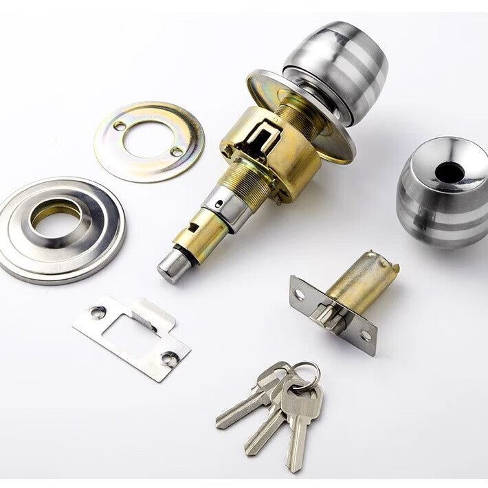 Chuke spherical door lock, universal indoor bedroom bathroom lock, wooden door, stainless steel spherical lock with double tongue.