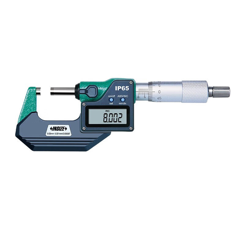 INSIZE Digital Outside Micrometer Electronic Screw Gauge, IP65 Dustproof and Waterproof, High Precision 3108-25AC, Measuring Range 0-25 x 0.001 mm