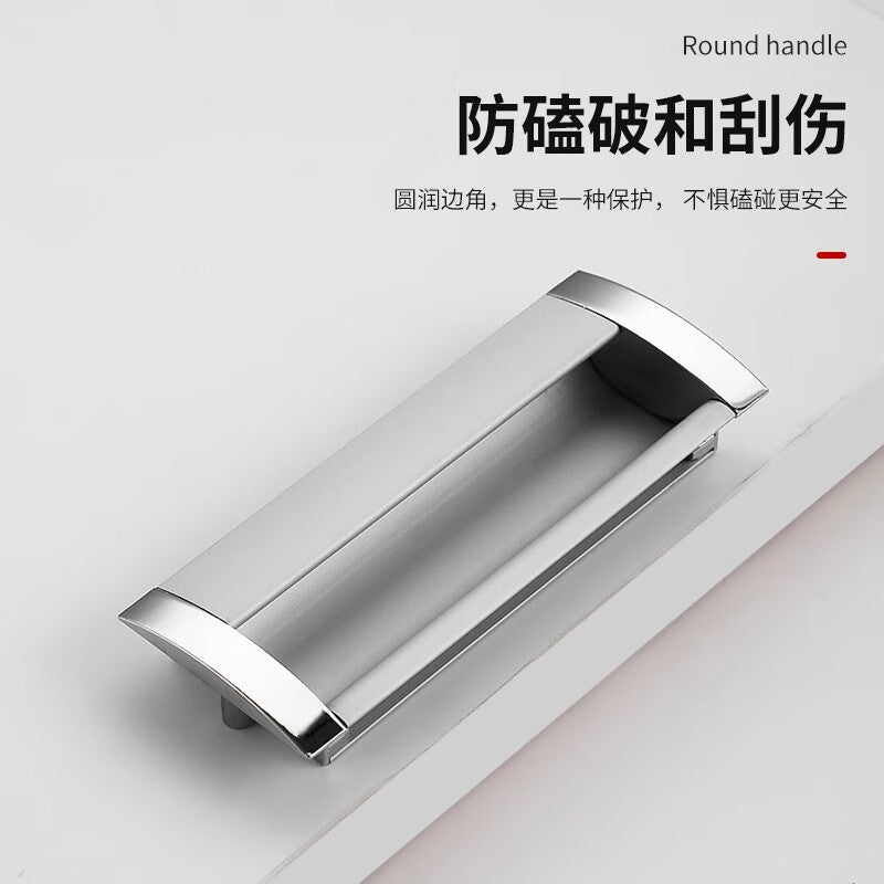 1000-speed wheel with recessed concealed drawer handle, 128mm hole spacing [3 pieces], thickened aluminum alloy.