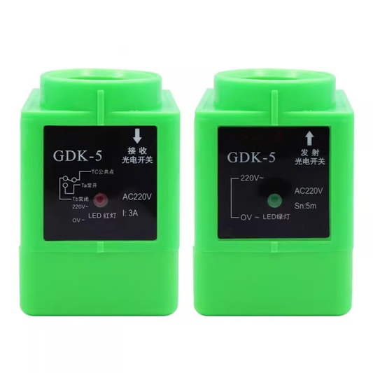 Xinkaichen GDK-5/50 Through-beam Sensor Infrared Photoelectric Switch 5m 50m AC DC 24V Bright Continuous GDK-5