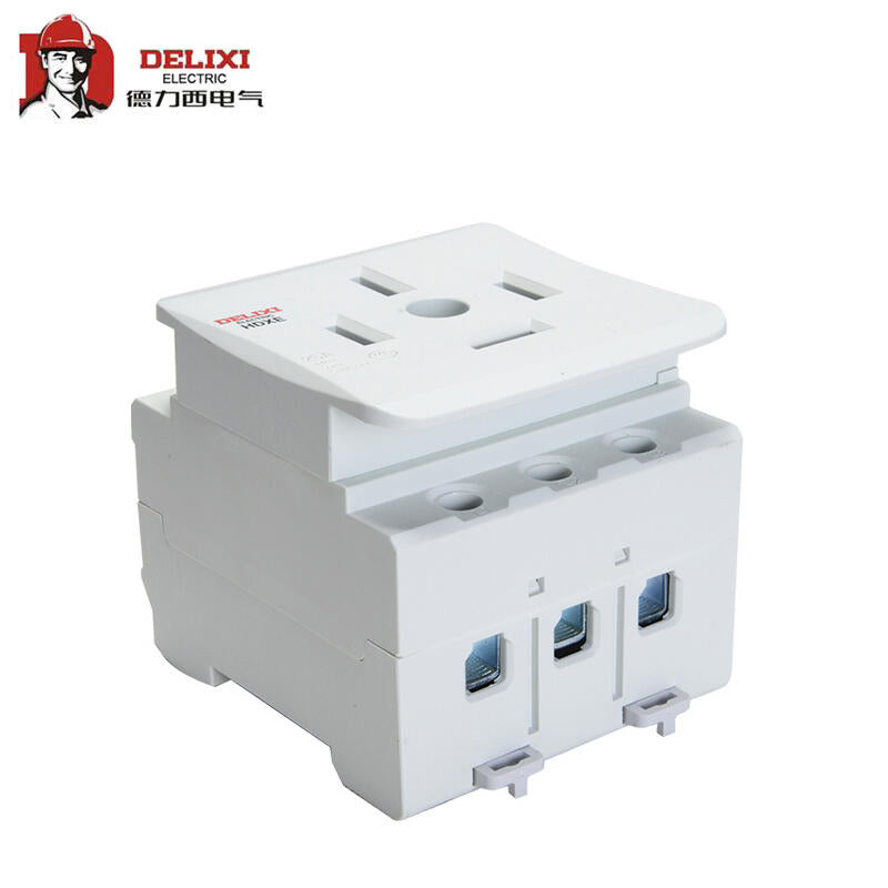 Delixi Electric HDXE rail socket; HDXE socket four plugs 25A