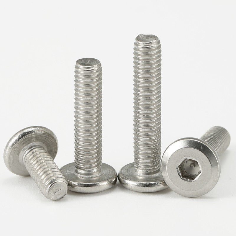Bairuit 304 Stainless Steel Flat Head Chamfered Socket Head Screws, Flat Round Head Beveled Bolts, Large Countersunk Head Screws M5*20 [10pcs]