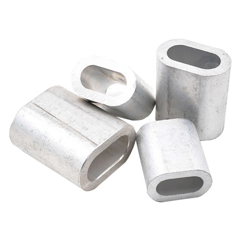 Jin Gu Lao Single Hole Aluminum Sleeve, Steel Wire Rope Single Hole Oval Aluminum Sleeve, Round Aluminum Sleeve Lock, 5mm (50 pieces) KZS-1155
