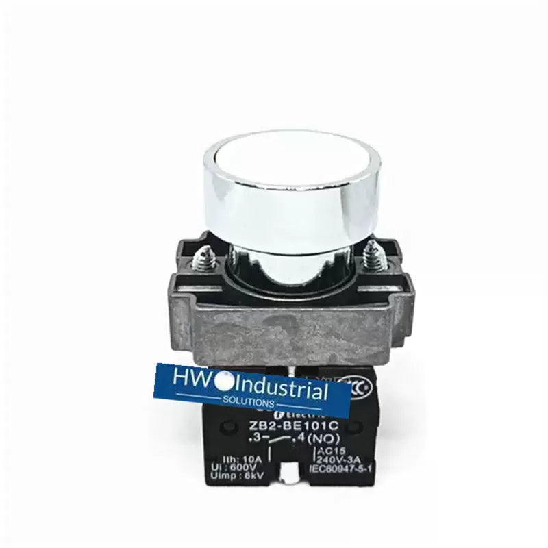 2/Piece Flat Head Button Self Reset Switch XB2BA11C XB2-BA11C White 1NO [1]