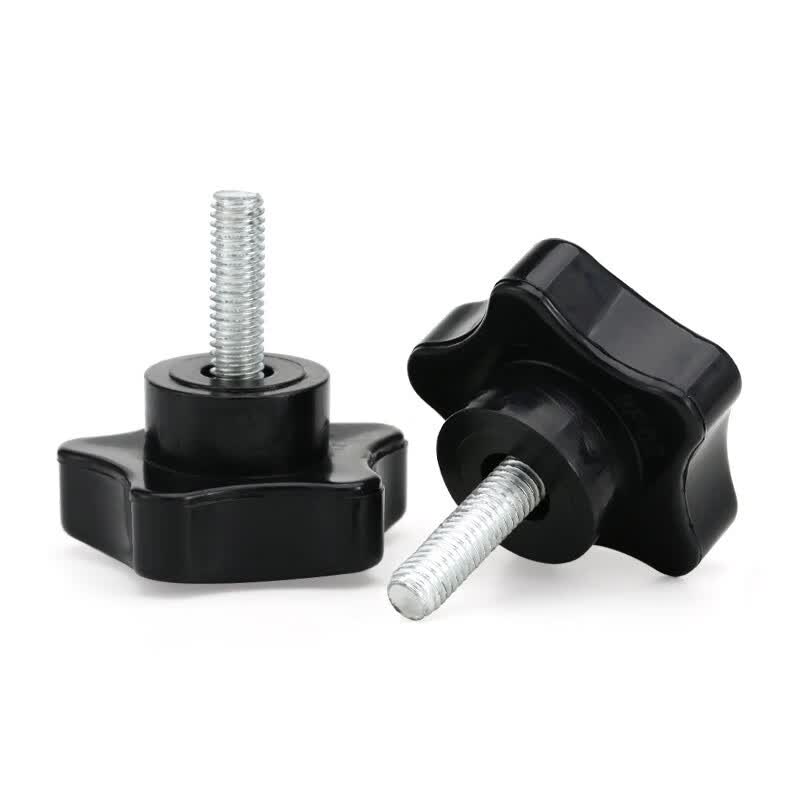 Bairuit M4-M12 Torx Handle Screw, Star-shaped Hexagonal Handle, Plastic Head, Wooden Hand-tightening Screw, Adjustable Manual Bolt M6*50 [Handle Diameter 32mm] Hexagonal