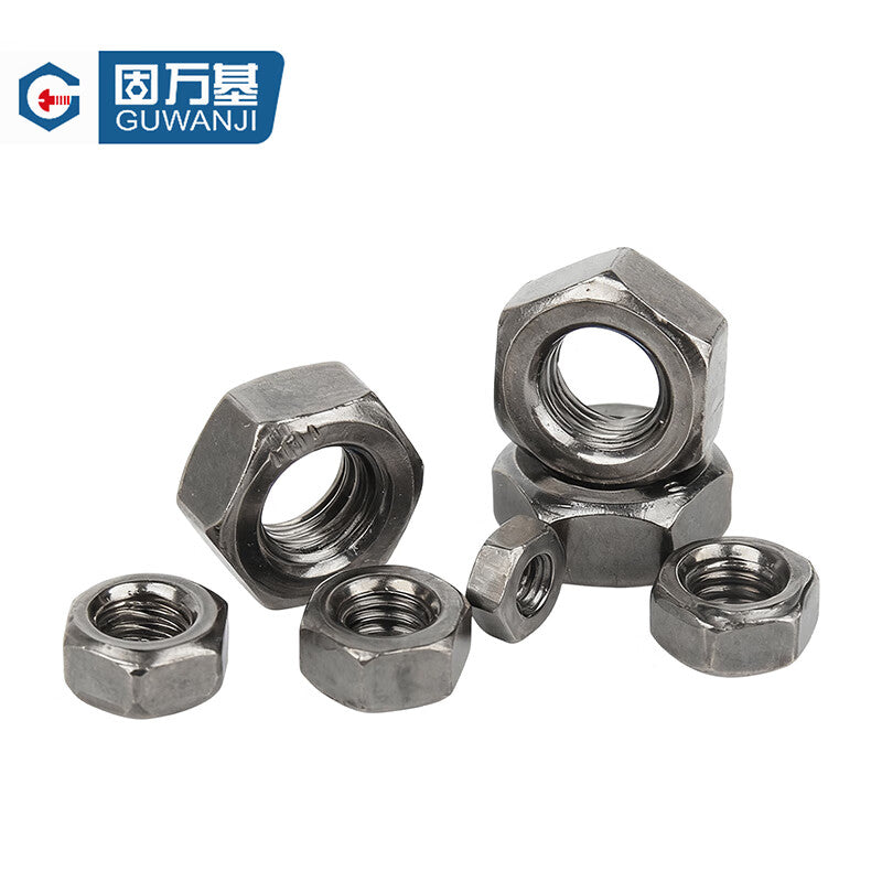 GUWANJI hexagonal nuts, carbon steel black nickel hexagonal nuts, bolts, caps, and nuts, M2.6 [2000 pieces]