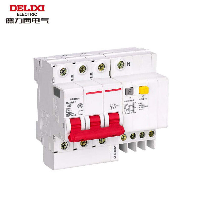 DELIXI DZ47sLE 3P+NC 63A AC Miniature Leakage Circuit Breaker