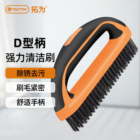 Tactix D-handle wire brush, large size, rust removal and cleaning brush, metal brush for home use, 315039