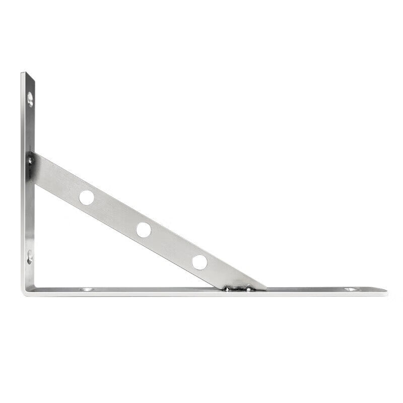 Bingyu Thickened Stainless Steel Tripod Bracket (2 Pieces) - Wall-Mounted Shelf Support, Fixed Storage Rack, 4mm Thick, 300mm Long (with Screws) bx-16