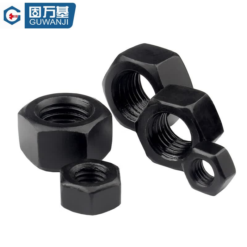 GUWANJI hexagonal nuts, high-strength carbon steel, black finish, grade 4 M2.5 [2000 pieces]