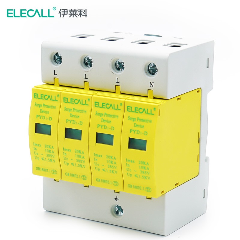 ELECALL 385V 4P PYD1-D Surge Protector 20KA Power Arrester