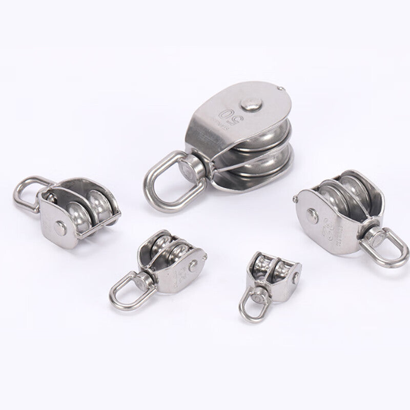 Deqi 304 Stainless Steel Pulleys, Wire Rope Traction Wheels, Lifting Fixed Pulleys