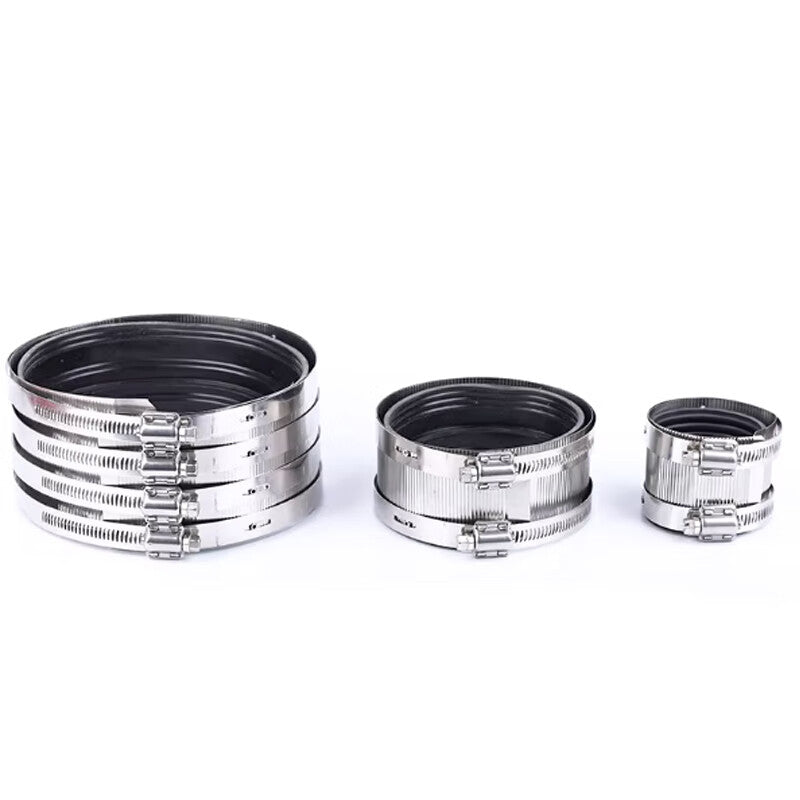 Zhuyu Stainless Steel Pipe Bundles with Rubber Rings, Drainage Pipe Clamps, Iron Pipes, PVC Pipe Clamps, All-Steel 8-inch (DN200)