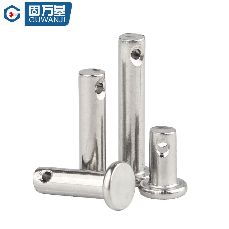 Guwanji GB/T 882 Stainless Steel Pin, Flat Head Cylindrical Pin with Hole, Positioning Pin, Clip Pin, National Standard Fastener Collection M4x40 [10 pieces]