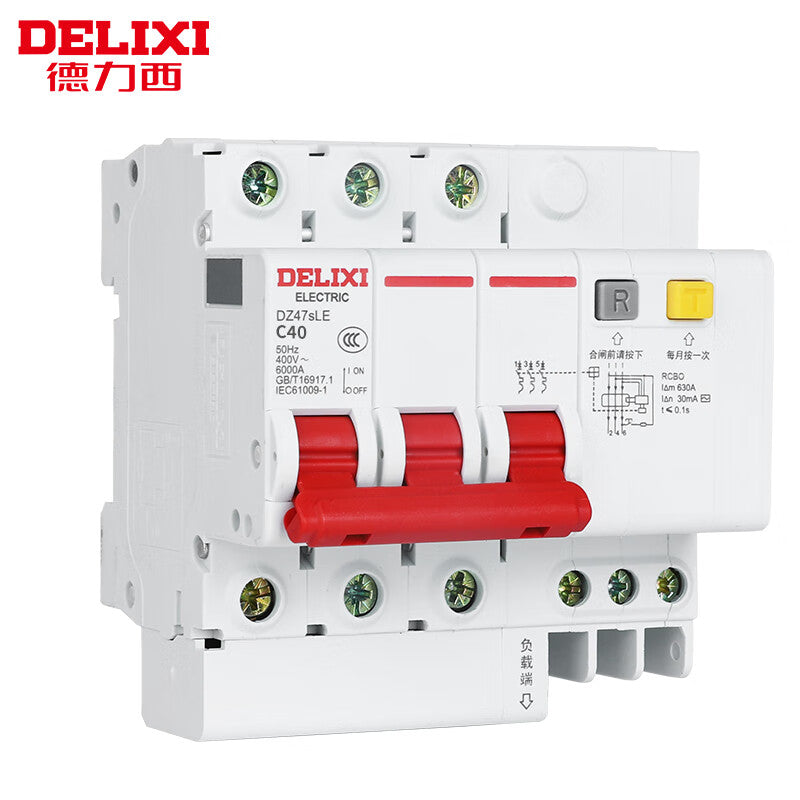 DELIXI DZ47SLE 3P C40 30mA 6kA Leakage Protection Circuit Breaker
