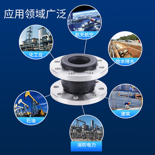 KXT (JGD) type flexible rubber joint vibration isolator, 304 stainless steel flange rubber flexible connection
