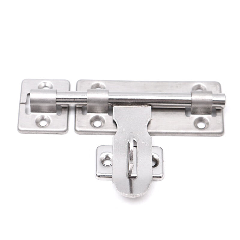 Deqi Stainless Steel Door Bolt, Surface Mounted Padlock Bolt, Anti-theft Door Bolt, 8-inch Folded Edge (with Screws)
