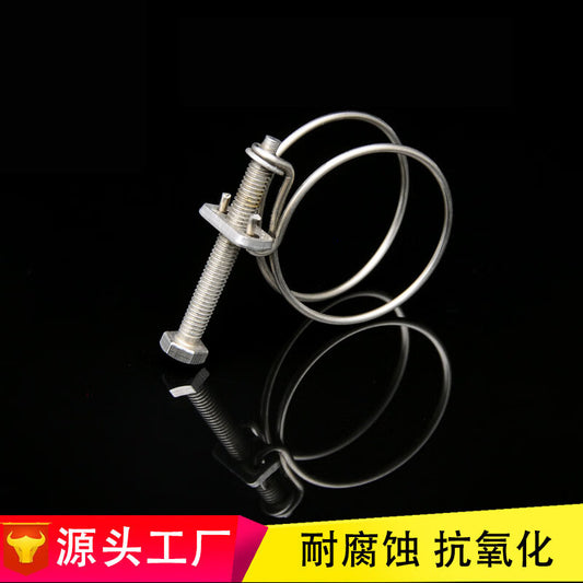 Zhangshi Yijia Stainless Steel Double Wire Hose Clamps for Fire Hose, 304 Material, 115-125*3 [Wire Diameter] / 5 pieces