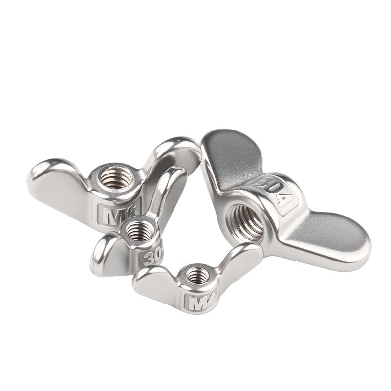 Yonglishang 304 Stainless Steel Hand-Tightening Nuts, Large Ear-Shaped Shear Nuts, Butterfly Nuts, C M10 (10 pieces)