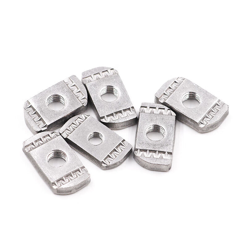 Taiyouyuan 304 Stainless Steel Spring Nut Block, Plastic Wing Nut Press Block, Diamond/Rectangular Single Nut Block + Plastic Wing M6*6 [10 Pieces]
