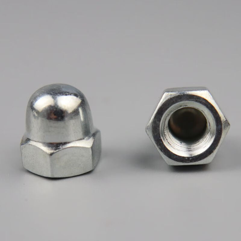 Zhiling Galvanized One-Piece Cap Nut, Decorative Round Head Ball Nut Cap, Cap-Shaped Hexagonal Nut M4 [100pcs]