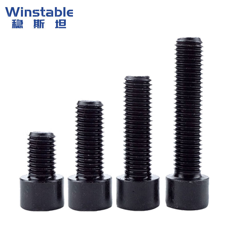 Winstein 8.8 grade blackened cup head hex bolt M10*55 (100 pieces) GB70 carbon steel full thread screw WSX192
