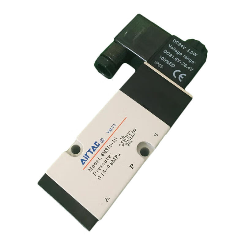 AirTAC NAMUR specification internal pilot solenoid valve, 2-position 5-way, single solenoid, DIN socket; 4M31008C