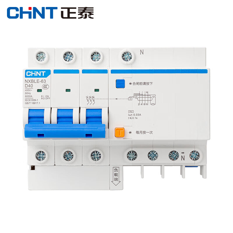 Chint NXBLE-63-3PN-D16 6kA Circuit Breaker with Leakage Protection