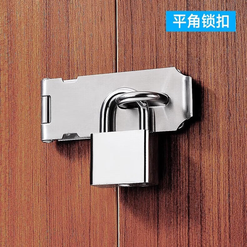 Chuke stainless steel thickened door lock buckle with padlock, anti-theft door buckle, bolt, latch with 40 padlock
