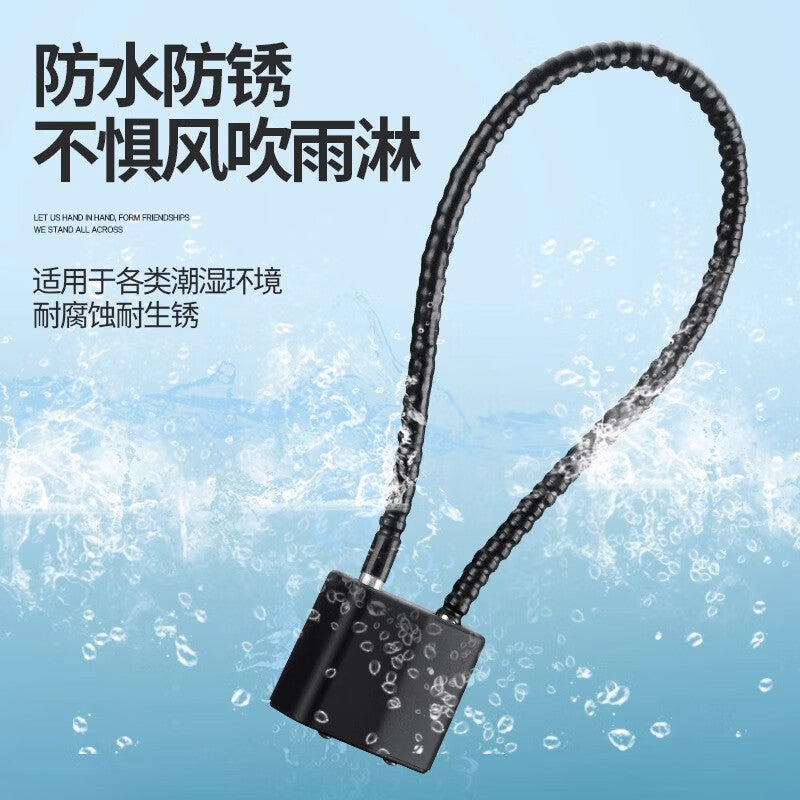 Pangu Precision Cabinet and Filing Cabinet Steel Wire Combination Padlock Steel Cable Anti-theft Lock Long Padlock Black - 28cm Through Opening