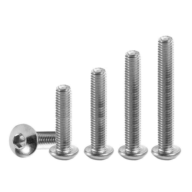 AOZHAN Industrial (ISO7380 304) GPH M5*8 Internal Hex Pan Head Screws (2500 pieces/box)