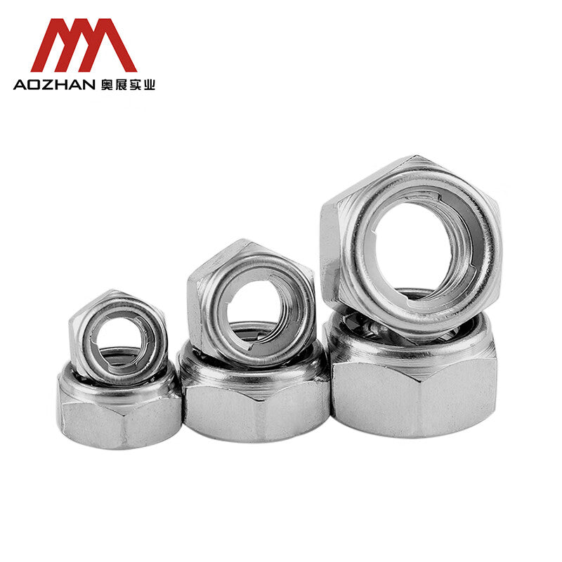 AOZHAN Industrial Co., Ltd. DIN980M type - 304 stainless steel metal lock nut, metal self-locking nut GPH M8 (900 pieces/box)
